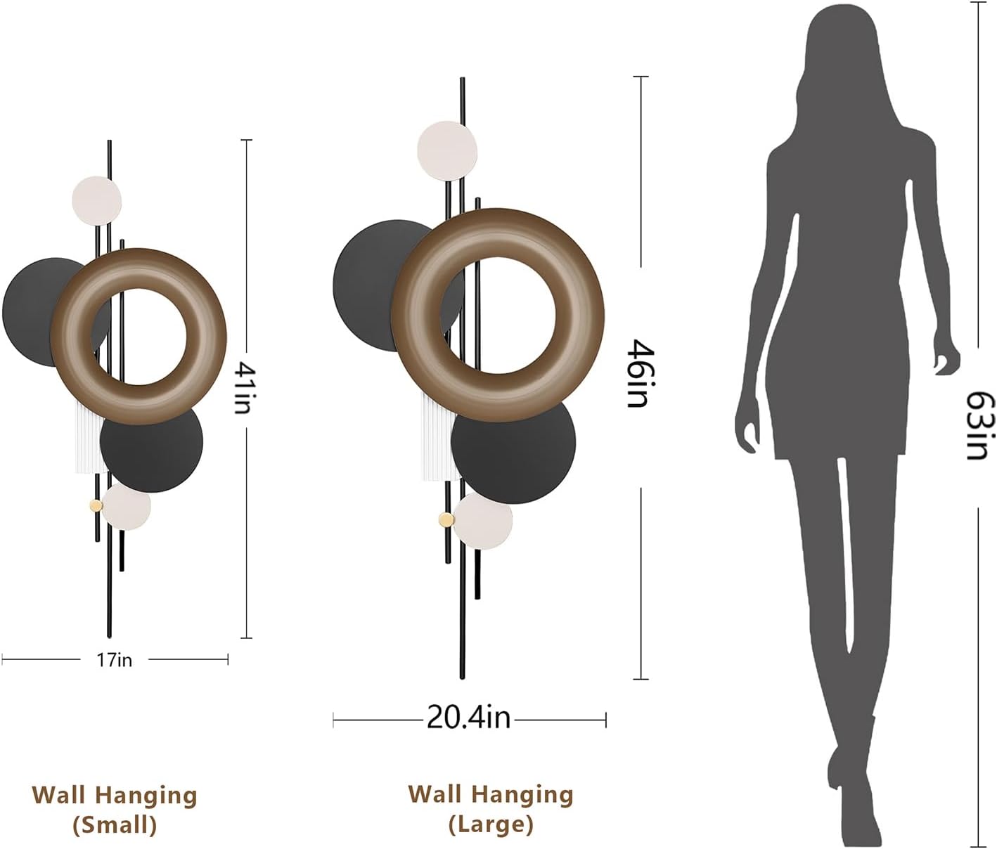 HEBOIX Modern Geometric Large Metal Wall Art 3D Wall Sculptures Handmade Wall Hanging Wall Decoration for Living Room/Dinning Room/Bedroom/Entryway/Kitchen/Office