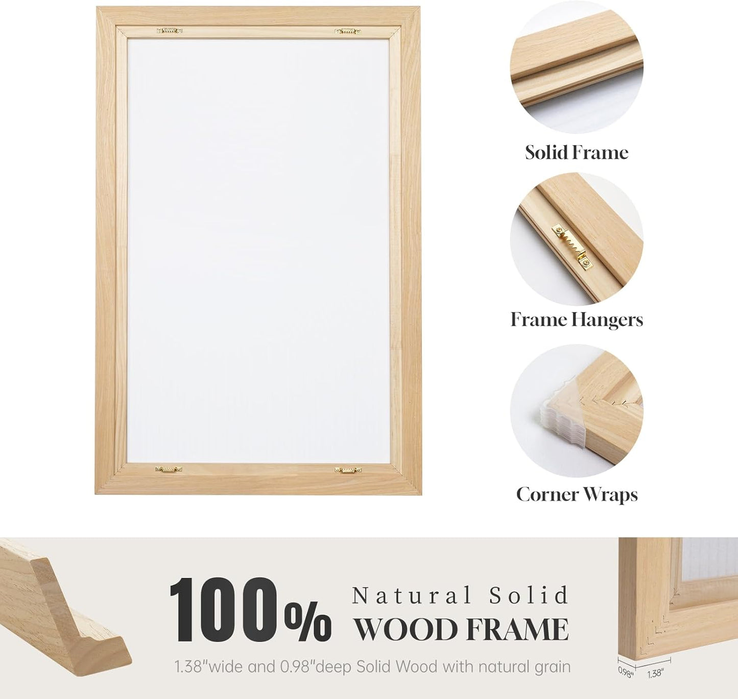 Framed Netural Wall Art for Living Room, Large 3 Piece Abstract Pastel Grunge Forest Landscape Tree Canvas Artwork Set, Modern Art Decorative Nordic Painting Picture Prints for Hallway Office 24x36 In