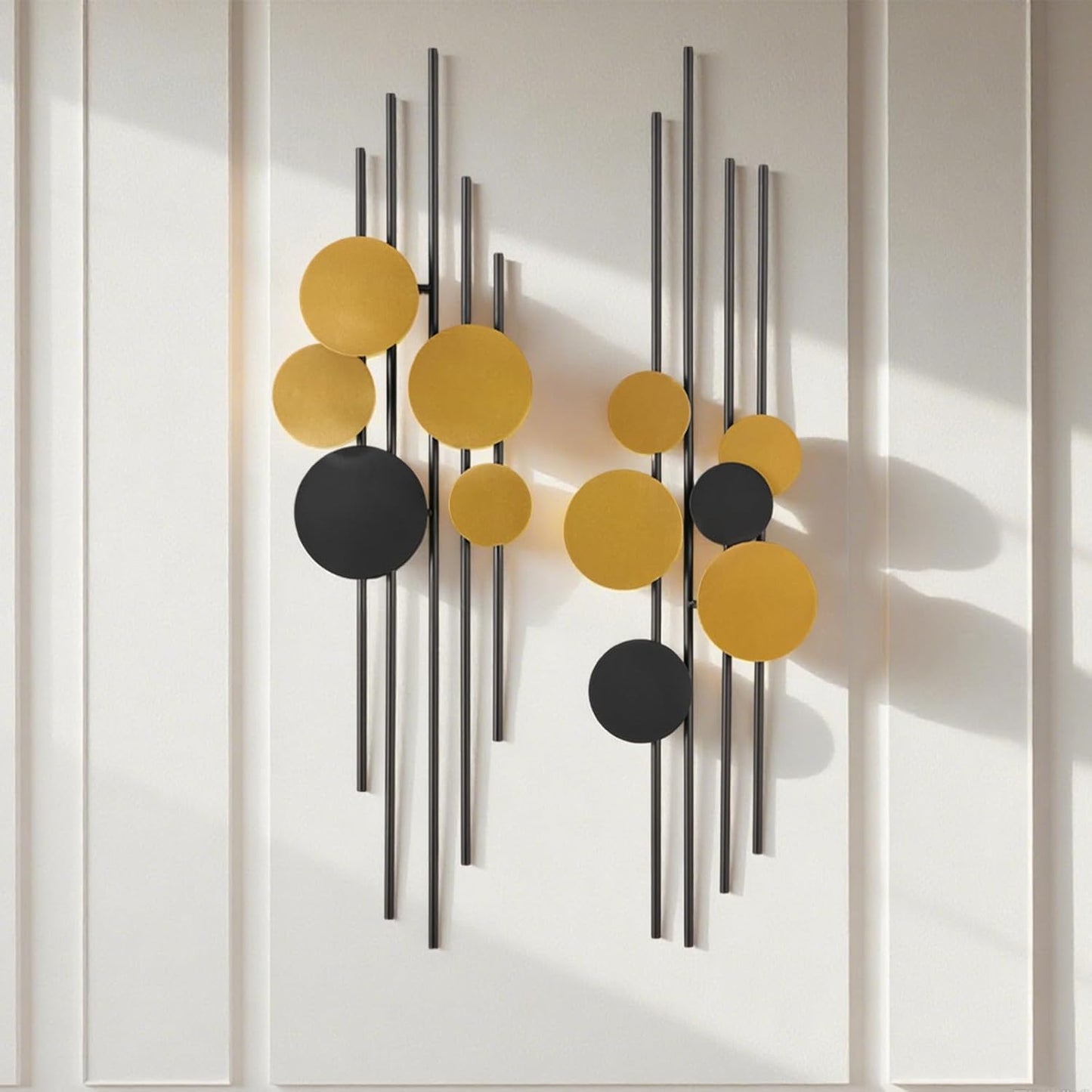 HYVAKUPPA 3D Large Metal Wall Decor Modern Aesthetic Wall Sculptures 19.7''x23.2'' Luxury Geometric Circular Decor Wall Art Artwork for Bedroom Dining Living Room Wall Decorations