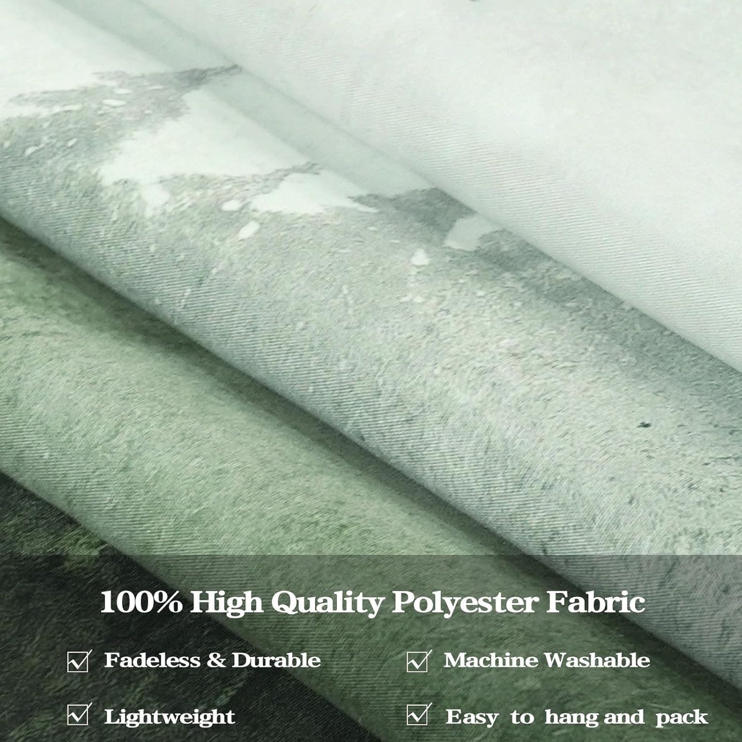 kampdream Mountain Forest Tapestry, Misty Foggy Sage Green Tree Landscape Watercolor Art Wall Tapestries, Nature Scenery Tapestry for Bedroom Living Room Backdrop 68×90 inch