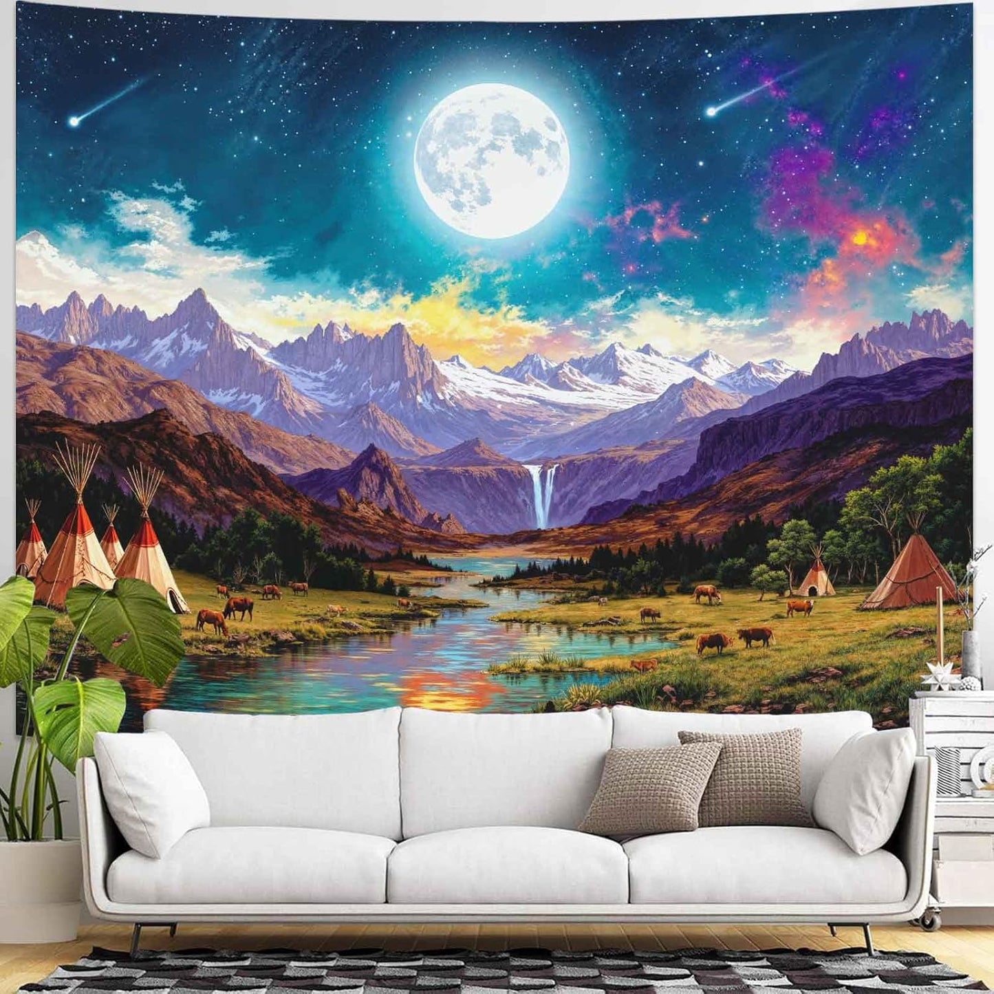 Yeoiat Nature Forest Tapestry Trees Wall Tapestry Landscape Tapestries for Bedroom Living Room 3D Print Wall Art Tapestries Nature Forest 70×90 Inches