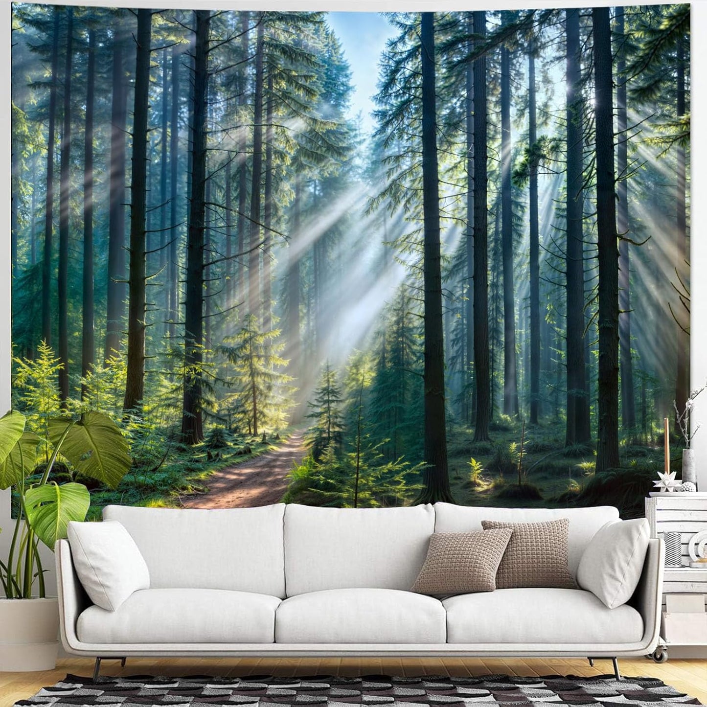 Yeoiat Nature Forest Tapestry Trees Wall Tapestry Landscape Tapestries for Bedroom Living Room 3D Print Wall Art Tapestries Nature Forest 70×90 Inches