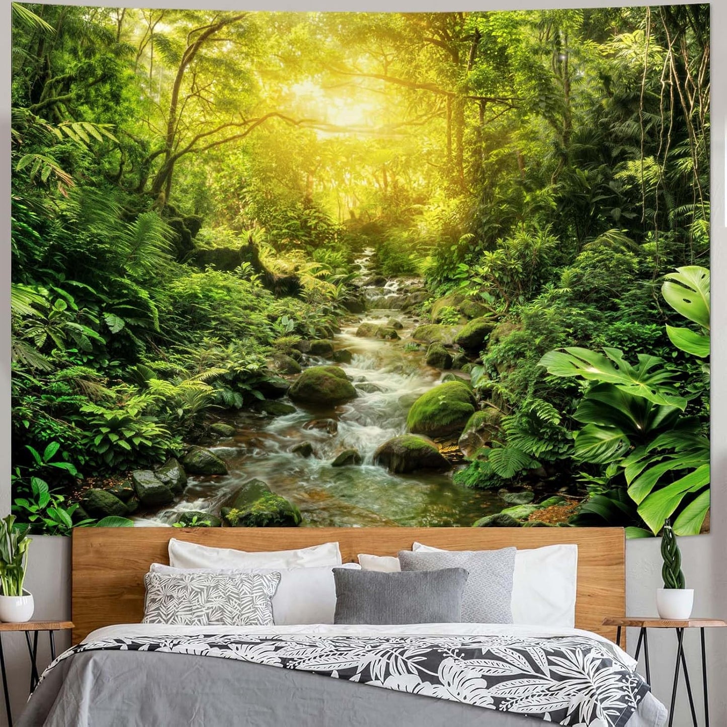 Yeoiat Nature Forest Tapestry Trees Wall Tapestry Landscape Tapestries for Bedroom Living Room 3D Print Wall Art Tapestries Nature Forest 70×90 Inches