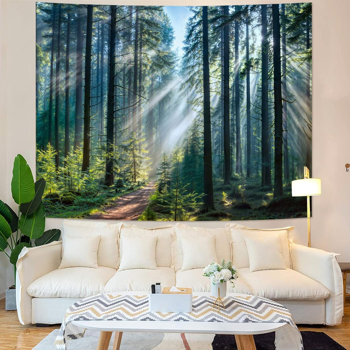 Yeoiat Nature Forest Tapestry Trees Wall Tapestry Landscape Tapestries for Bedroom Living Room 3D Print Wall Art Tapestries Nature Forest 70×90 Inches