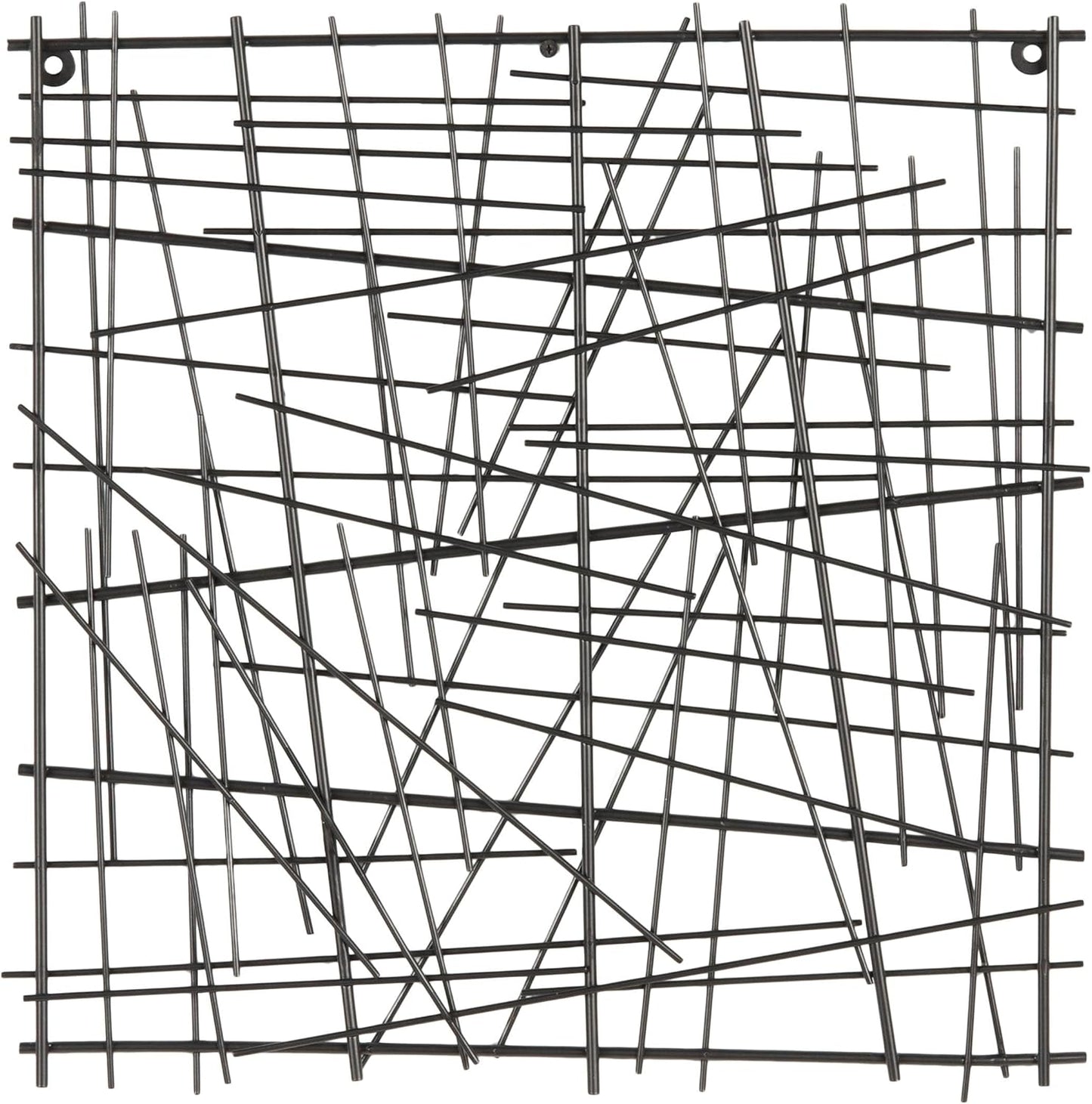 Deco 79 Metal Geometric Home Wall Decor Wall Sculpture with Square Mirrored Accents, Wall Art 28" x 1" x 44", Black