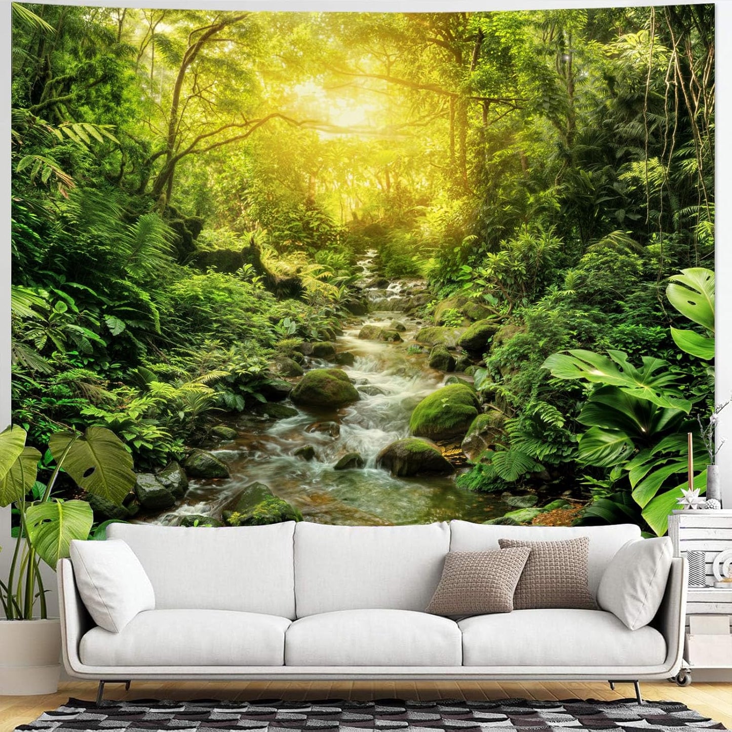 Yeoiat Nature Forest Tapestry Trees Wall Tapestry Landscape Tapestries for Bedroom Living Room 3D Print Wall Art Tapestries Nature Forest 70×90 Inches