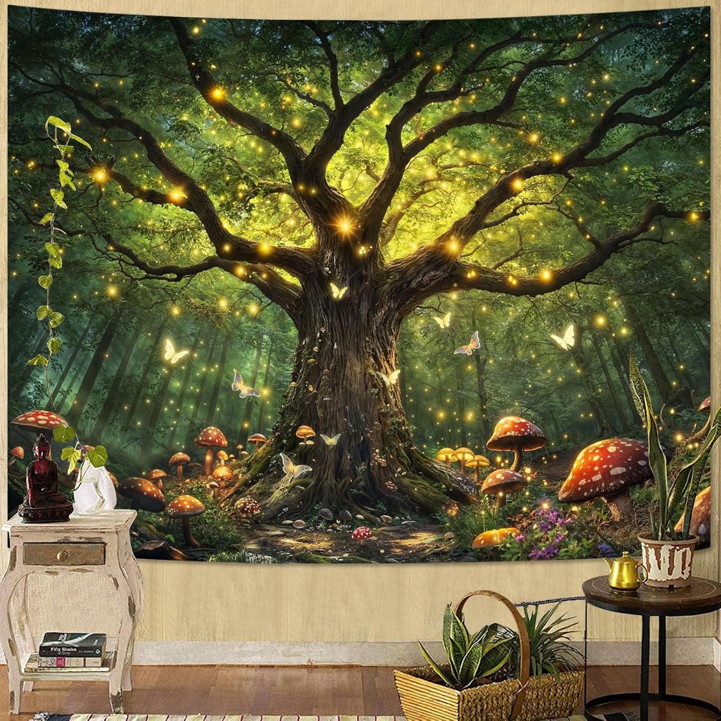 Yeoiat Nature Forest Tapestry Trees Wall Tapestry Landscape Tapestries for Bedroom Living Room 3D Print Wall Art Tapestries Nature Forest 70×90 Inches