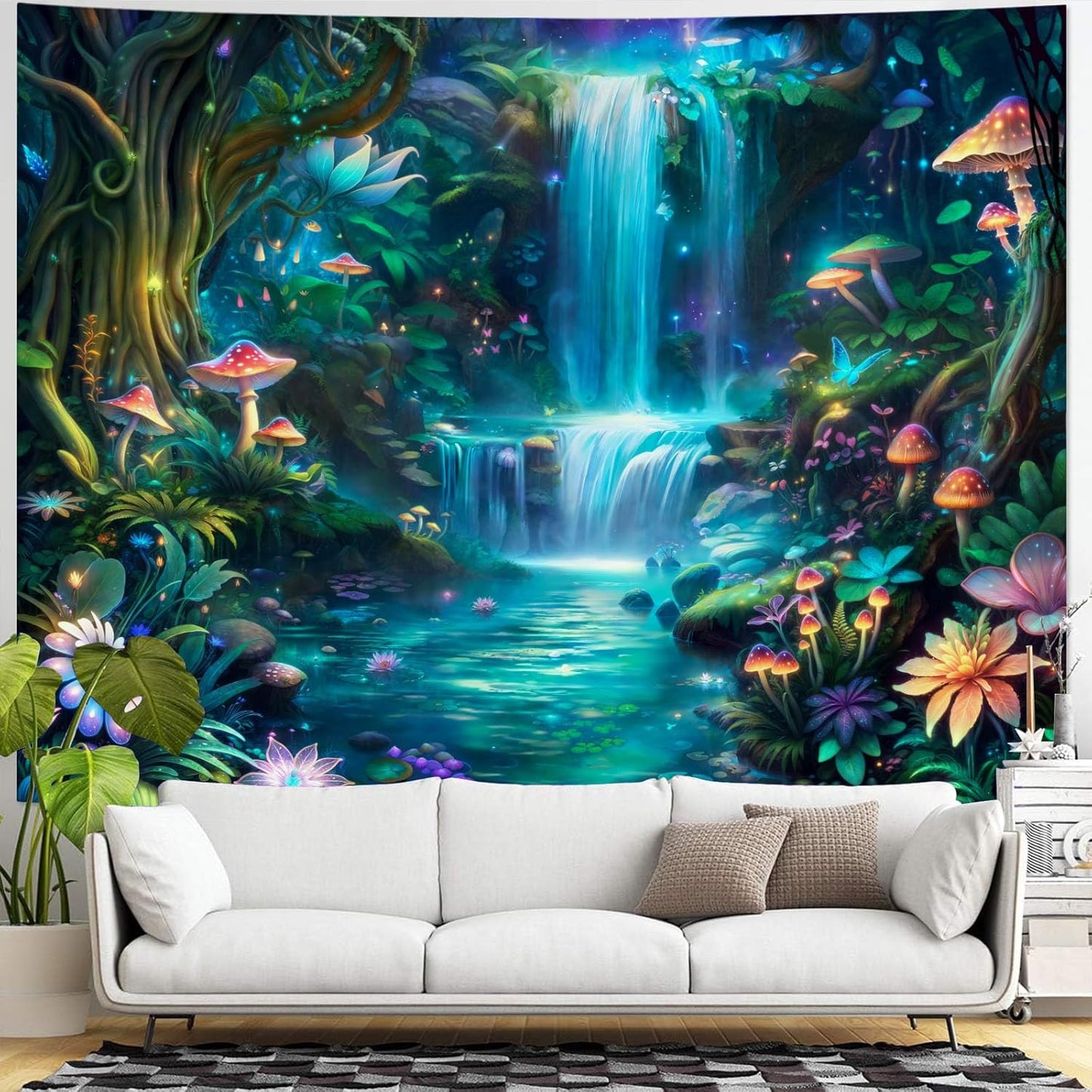 Yeoiat Nature Forest Tapestry Trees Wall Tapestry Landscape Tapestries for Bedroom Living Room 3D Print Wall Art Tapestries Nature Forest 70×90 Inches