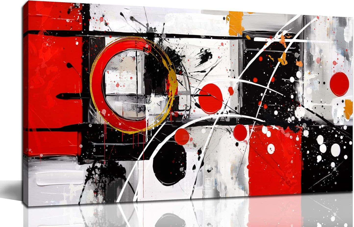 Alsingbago Large Abstract Canvas Wall Art for Living Room Bedroom Home Office Red Grey Black Abstract Canvas Prints Modern Wall Decor Ready to Hang Size 20x40